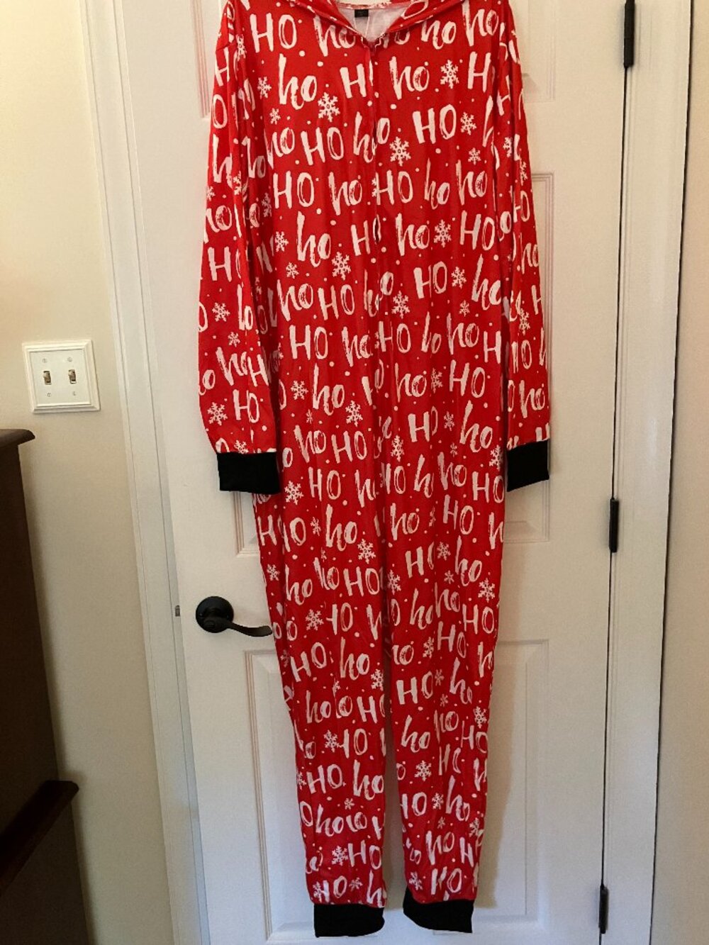 Men's Christmas Reindeer Onesie, Size XL, Red